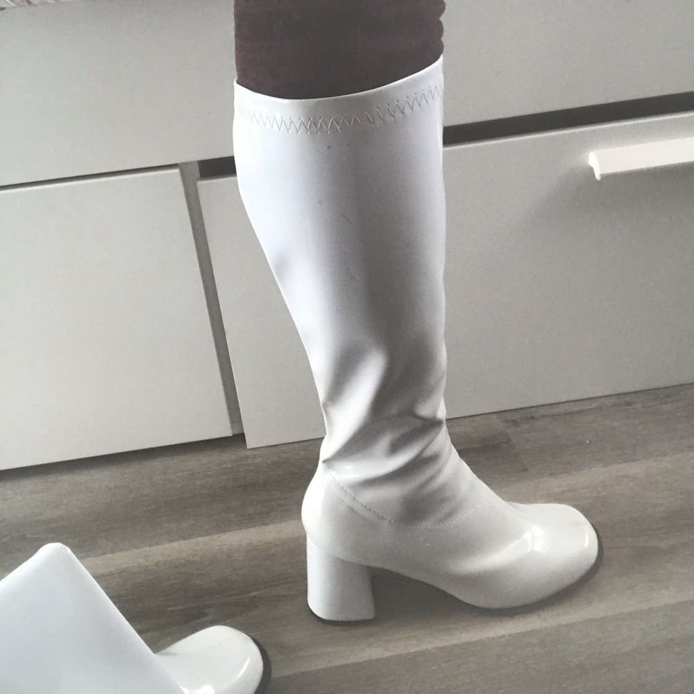 White Go Go boots